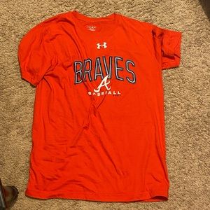 Red Atlanta Braves MLB Baseball Dri-Fit Tee.